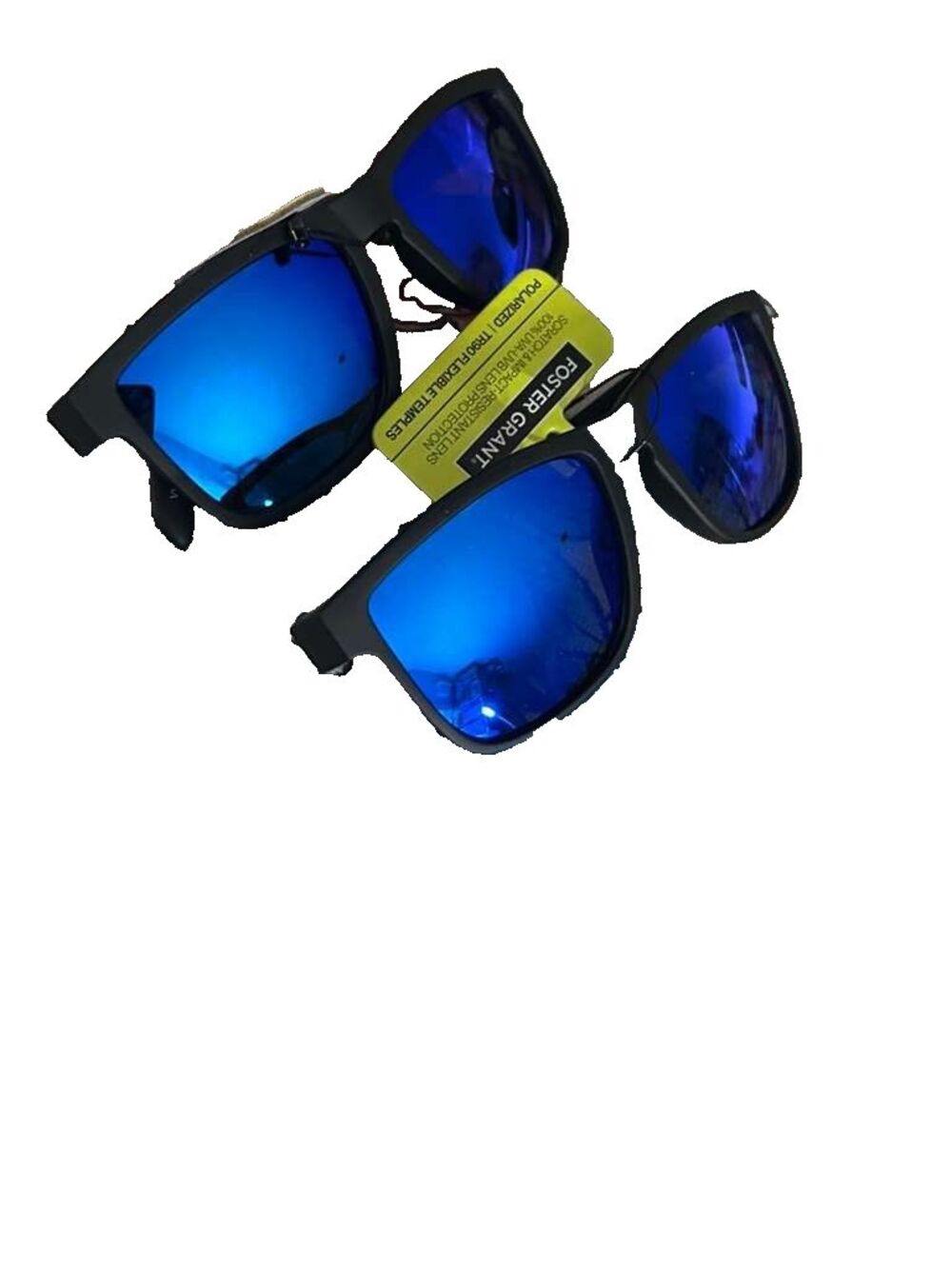 Foster Grant Way Shape Polarized Sunglasses Black Men’s 2 Pack Bundle